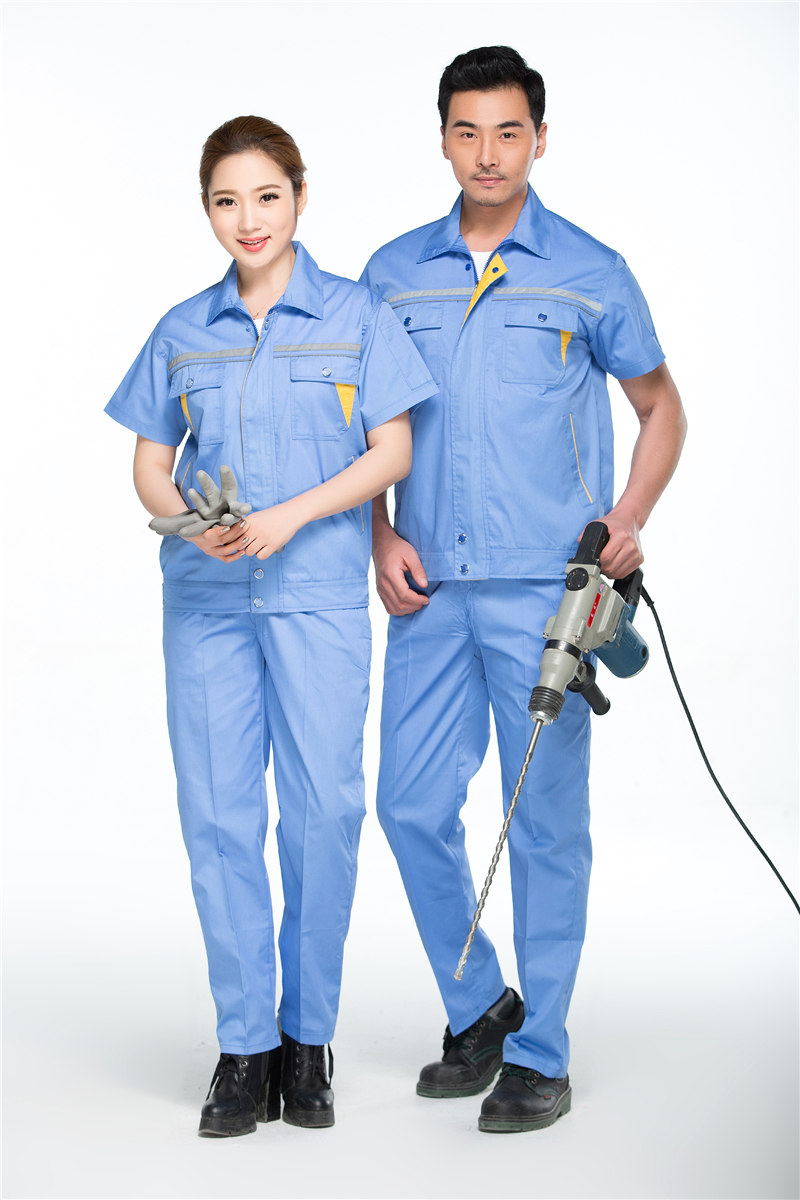 工程服訂做|雙反三角兜半袖|4S汽修店美容工服|機(jī)修工程廠服